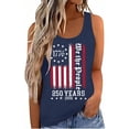 thumbnail image 3 of 250th Anniversary Tank Top for Women 1776-2026 - We the People Vintage Distressed American Flag Scoop Neck Sleeveless Tee - Patriotic Independence Day Graphic Top Navy XL, 3 of 8