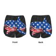 thumbnail image 5 of Lsque Shark With USA Flag Printed Women's Running Shorts with Liner Pockets,Elastic Quick Dry Workout Athletic Gym Yoga Shorts,Womens High Waist Shorts-Large, 5 of 9