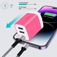 thumbnail image 5 of USB Charger Block,USB Wall Charger Adapter 1Pack FiveBox 3.1A 3-Ports USB Fast Charging Block USB a Charger Power Adapter,Rose, 5 of 7