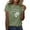 Army Green 1, variant on Women's Graphic Tee Flower Printed Short Sleeve Basic Shirts Casual Loose Fit Floral Tops Soft Comfy Clothes (L, Wine 7)