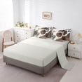 thumbnail image 5 of Castle Fairy Minimalist Brown Circle Twin Bedding Sets 7-Piece for Women, Line Art Leaves Bedding Comforter Set for Bedroom, Beige and White,Grey Reversible, 5 of 7