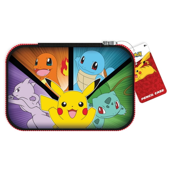 Pokémon Multi-Color Zipper Pencil Hard Case, 8.75" x 5.25", Elementary School