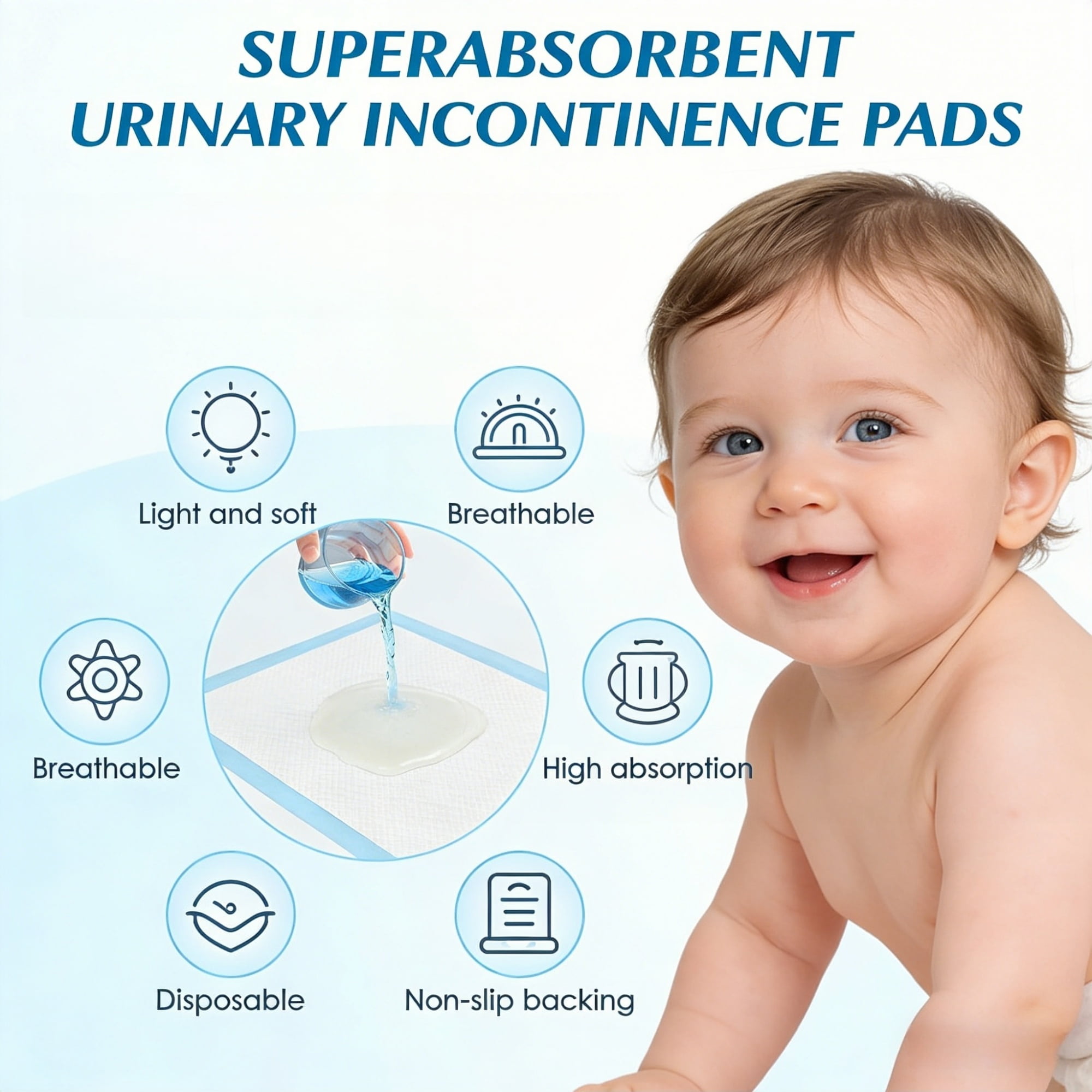LIYING Bed Pads for Incontinence Disposable, 32 x 36,50 Count Disposable Incontinence Bed Pads-Maximum Absorbent Unisex Large Chucks Pad-Incontinence Bed Pads-Bed Liners Incontinence,XXL