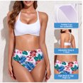 thumbnail image 3 of Traje de baño de dos piezas para mujer Conjunto de bikini con estampado de leopardo floral Traje de baño, 3 of 8