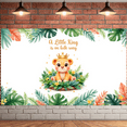 thumbnail image 4 of Cartoon Lion Baby Shower Banner Jungle Animal Party Backdrop Little King Safari Theme for Baby Shower Birthday Event Decoration, 4 of 9