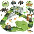 thumbnail image 2 of VKZON 137pcs Dinosaur Cars Toy Race Track,STEM Vehicle Green Railway With 2 Mini Electric Racing Car Light & Sounds,Create A Dinosaur Playset Gift For Boys & Girls, 2 of 7