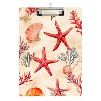 FORMRS Acrylic Clipboard with Low Profile Clip Standard A4 Letter Size, 12.5" x 9", Beige Starfish