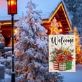 thumbnail image 5 of Welcome Christmas Poinsettia Small Decorative Garden Flag, Xmas Gift Holly Red Berry Flower Mason Jar Snowflake Yard Lawn Outside Decor, Winter Holiday Farmhouse Outdoor Home Decoration 12 x 18, 5 of 6
