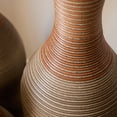 thumbnail image 5 of Hand-Woven PVC Rattan Vases Set of 3,GreyBrown and Beige Striped Floor Vases for Home Decor, 5 of 8
