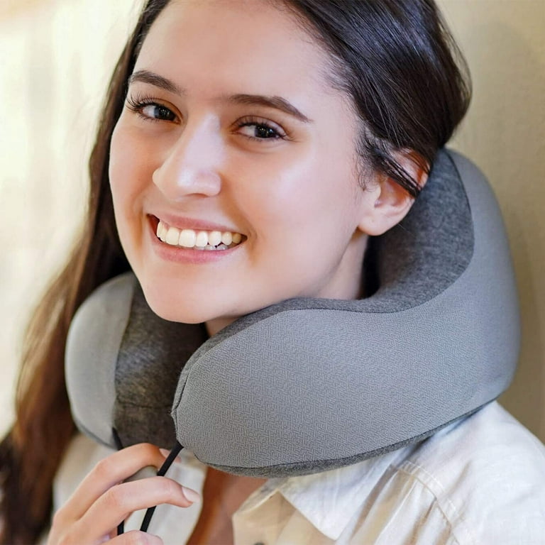 Travel Neck Pillow for Airplane Travel - Travel Pillows for Airplanes, Neck  Support 100% Memory Foam Adjustable Travel Pillow, Washable Cover Ideal