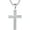 Zirconia - White, variant on Cross Necklace for Men Stainless Steel Crucifix Pendant Silver White Gold Yellow Black Jesus Christ Plain Simple Women Fine Jewelry Gifts, 24 Inches Rolo Chain, Zirconia, Polished, Rope