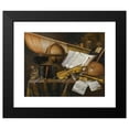 thumbnail image 2 of Edwaert Collier 14x12 Black Modern Framed Museum Art Print Titled - A Vanitas Still Life with Books and Leaflets, 2 of 5