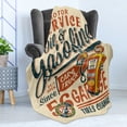 thumbnail image 4 of Vintage Trucks Soft Flannel Fleece Blanket, Grunge Style Poster Design Gasoline Station Garage Service Themed, Cozy Plush for Indoor and Outdoor Use, 70" x 90", Champagne Multicolor, by Ambesonne, 4 of 5