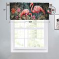 thumbnail image 4 of Pink Flamingo Printed Window Curtains Valances Palm Leaf Floral Tropical Bird Rod Pocket Window Valance for Living Room Bathroom Bedroom Kitchen 54 by 18 in, 1 Panel, 4 of 6
