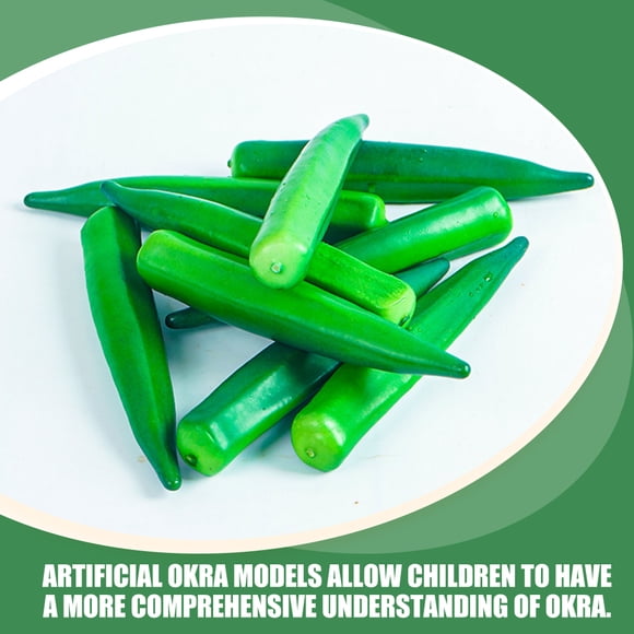 Milisten 10Ud Okra Artificial Verde Para De Cocina Y Exhibición