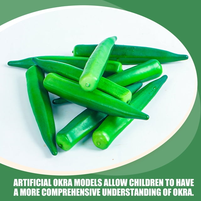 Milisten 10Ud Okra Artificial Verde Para De Cocina Y Exhibición