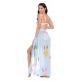 thumbnail image 3 of FORMRS Womens Long Sarong Beach Wrap Semi-Sheer Bikini Skirt Bathing Swimsuit Cover Up, Cute Rabbits, 3 of 7