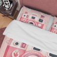 thumbnail image 2 of Juego de Funda Nórdica Cámara Retro Rosa, Ropa de Cama de Bebé, Juego de Dormitorio Girly, Vintage Cute, 2 of 6