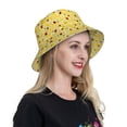 thumbnail image 6 of Honeii Chamomile And Ladybug for Unisex Bucket Hat Waterproof Rain Hat Reversible Shiny Rave Bucket Hat for Concert Festival Boonie Cap, 6 of 6