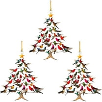 3PCS Vggrvlo Stained Glass Window Hanging Hummingbird Ornament Suncatcher for Birthday, Women, Men, Wife, Aunt, and Mom for Christmas Tree Decoration, Birthday Gift for Mom