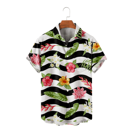

MLFU Men Dad Short Sleeve Button Down Beach Shirt Regular Fit Comfortable Tee Shirts Summer Costume Regular & Big Man Sizes