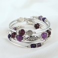 thumbnail image 4 of Fulu Autumn Pulseras Apilables Con Cuentas Para Mujer Boho Wrap Pulsera De Plata En Capas Joyería De Moda Regalos Para Ella (Púrpura), 4 of 5
