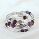 thumbnail image 4 of Fulu Autumn Pulseras Apilables Con Cuentas Para Mujer Boho Wrap Pulsera De Plata En Capas Joyería De Moda Regalos Para Ella (Púrpura), 4 of 5