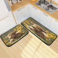 thumbnail image 7 of 2-Piece Kitchen Rugs Set Non-Slip Mats Carpet Floor for Kitchen, Bathroom (19.7"x27.6" & 19.7"x47.2") Cow Lying in Sunflowers, 7 of 7