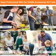 8pcs Griddle Accessories Kit for Blackstone and Camp Chef—Heavy Duty Stainless Steel Grill Spatula Set for Grill Griddle Hibachi Flat Top Outdoor Cooking