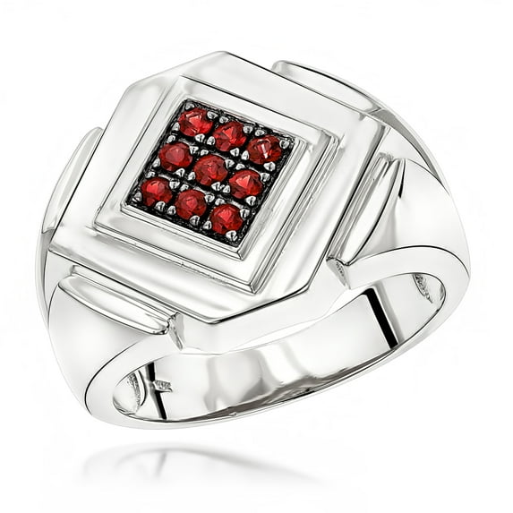 14K Rose, White or Yellow Gold Ruby Mens Ring 0.25 Ctw