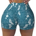 thumbnail image 2 of Xecao Cozy Winter Socks Pattern Print Workout Shorts for Women Soft Smooth Gym Yoga Scrunch Active Tennis Workout Running Shorts-, 2 of 8
