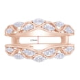 thumbnail image 2 of AFFY 0.20CT Round Moissanite Vintage Style Guard Enhancer Wrap Ring 14K Rose Gold over Silver-4.5, 2 of 6