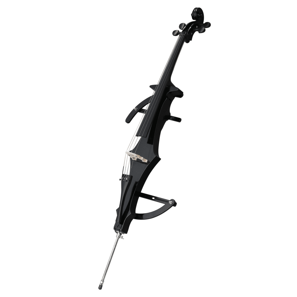 Tcbosik Full Size Electric Cello with Headphone and Connecting Cable, 4/4 Beginner Cello with Case, Bow and Rosin for Adults, Black