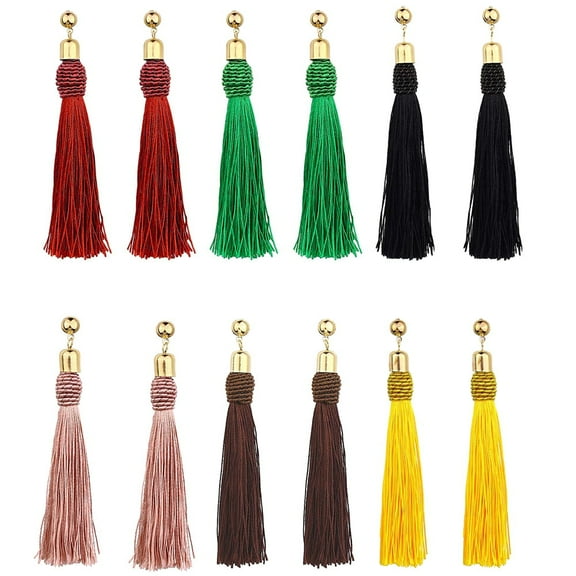Soumake Bohemian Wedding Tassel Ear Studs Long Dangle Earrings Bridal Bridesmaid Jewelry Fashion