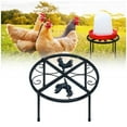 thumbnail image 3 of Soporte de metal para comedero bebedero de pollos Soporte redondo para cubos Barriles Accesorios para gallineros Interior Exterior, 3 of 8