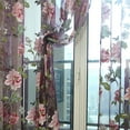 thumbnail image 4 of Wosthever Cortina de tul con patrón de peonía, decoración del hogar, tul, balcón de la cocina, flor de habitación, ventana, persiana Decoración del hogar, 4 of 6