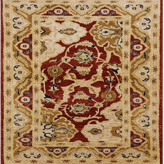 Ahgly Company Indoor Square Mid-Century Modern Mahogany Brown Oriental Area Rugs, 8' Square