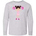 thumbnail image 3 of Inktastic Cheerleaders, Cute Girl, Brown Hair, Cheerleading Long Sleeve Youth T-Shirt, 3 of 5