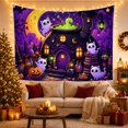 thumbnail image 3 of White Cats Around a Cauldron House Under Crescent Moon, Whimsical Fantasy for Witchcraft Fans, Potion Bottle Art, Halloween Gift, Tapestry Wall Hanging for Bedroom and Dorm, 3 of 6