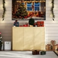 thumbnail image 6 of 46.7" Wide Buffet Cabinet with 3 Fluted Doors & Adjustable Shelves, Modern Accent Sideboard Credenza for Dining Room, Living Room, Kitchen, Hallway, Natural, 6 of 8