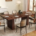 thumbnail image 5 of Hawsaiy 78" Rectangular Farmhouse Dining Table for 6–8, Large Kitchen Table with Grooved Wood Base, Thick Waterproof Top for Dining Room, Walnut, 5 of 8