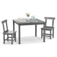 thumbnail image 1 of Costway Wooden Kids Table and 2 Chairs Set with Rubber Wood Legs Anti-slip Foot Pads Gray, 1 of 10