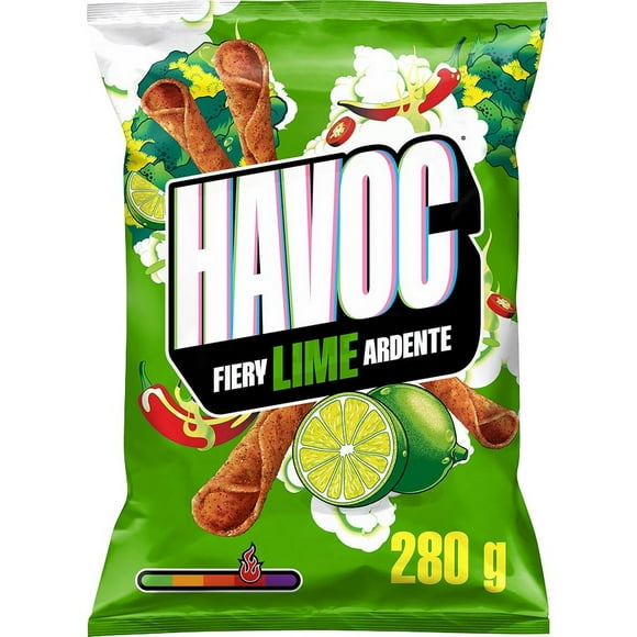 Havoc Fiery Lime Flavour Rolled Tortilla Chips, 280g