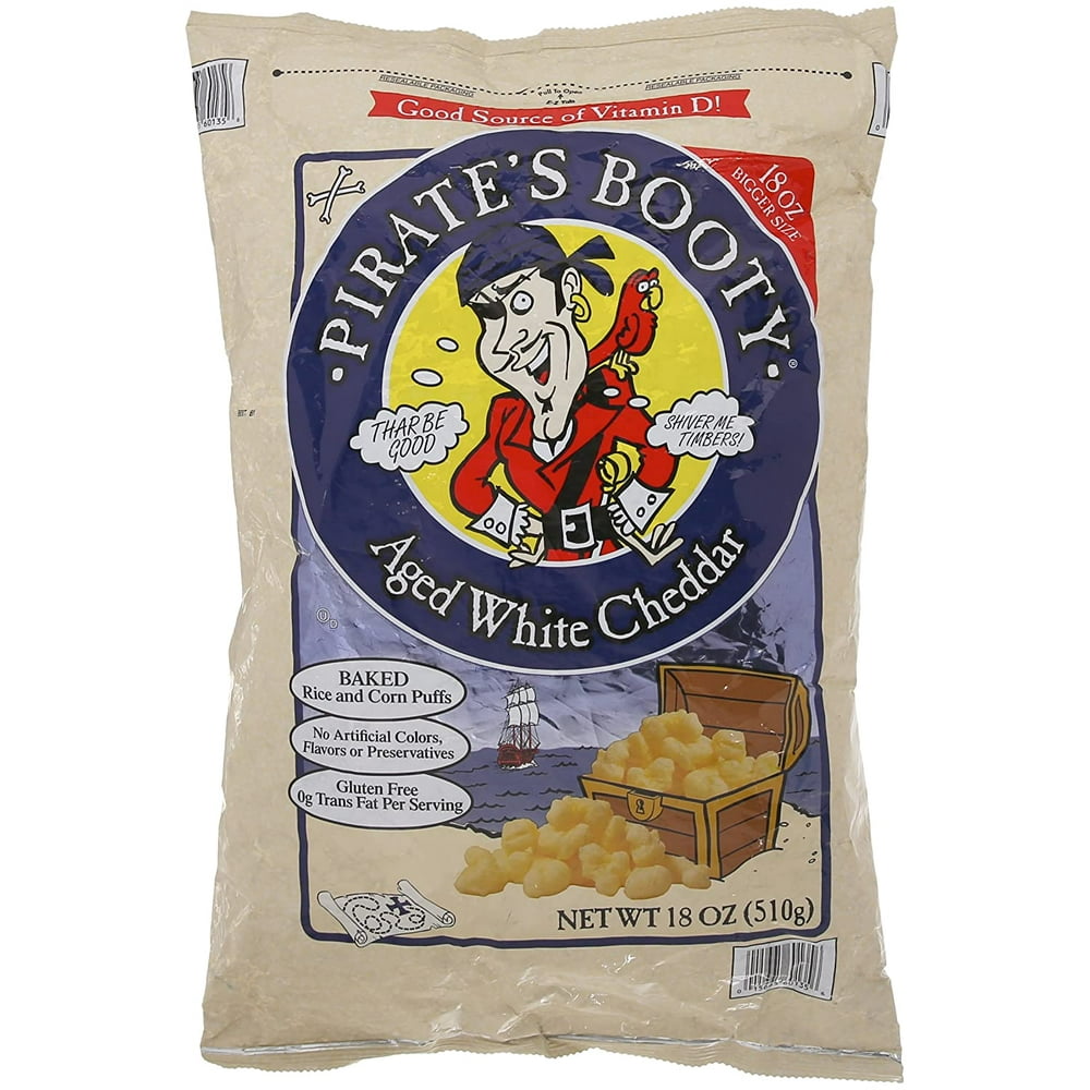 Pirate’s Booty Aged White Cheddar 18 Oz (510g) Resealable Baked Rice