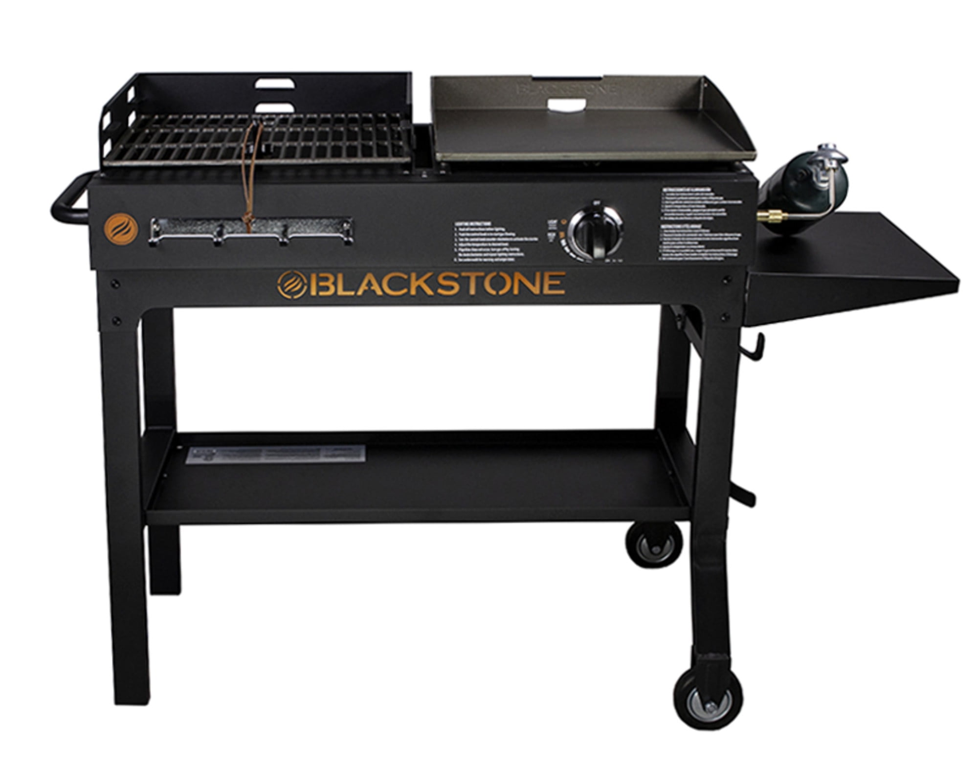 17 Griddle And Charcoal Grill Combo, Blackstone Liquid Propane Freestanding Outdoor Griddle With Lid