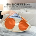 thumbnail image 4 of Yayeee Pillowcase Standard Size Set of 2 Satin Wrinkle Resistant Pillow Case, Orange Geometric Circles, 4 of 8