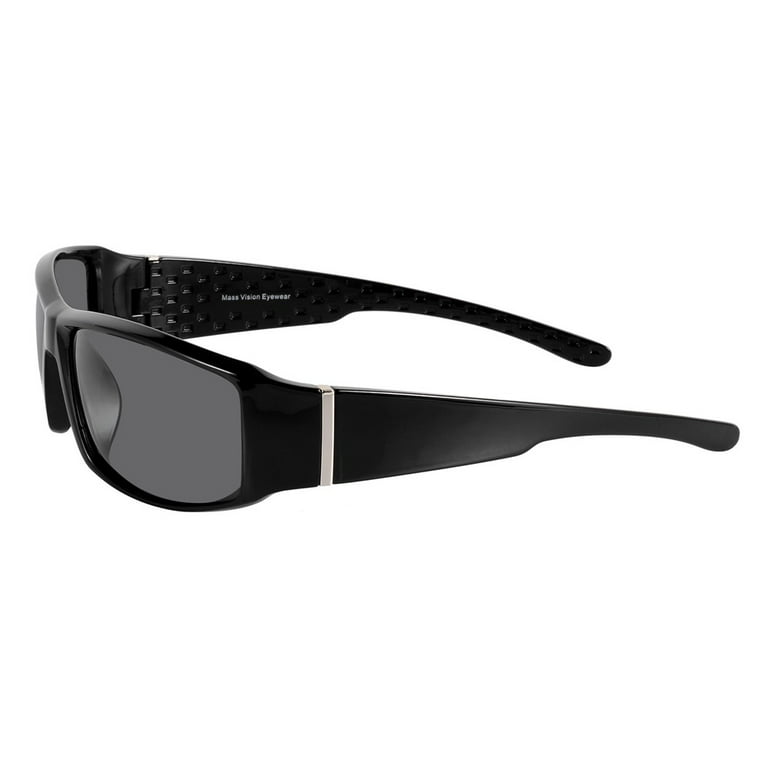 Mass Vision The Diesel 2 Pair of Extra Large Polarized Sunglasses for Men with Wide Heads - Black/Black, adult Unisex, Size: XL