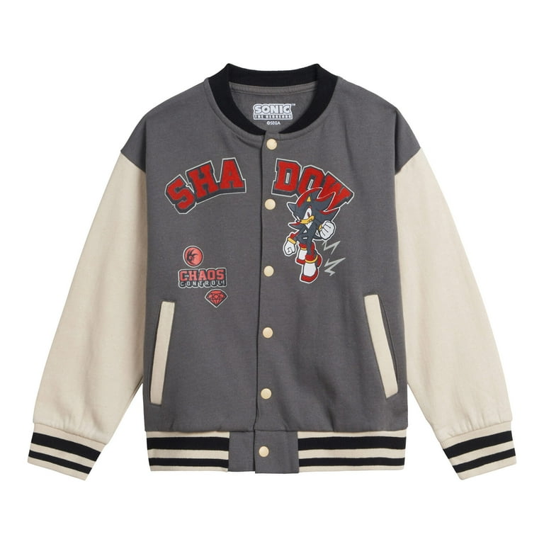 SEGA Sonic the Hedgehog Shadow Fleece Varsity Bomber Jacket