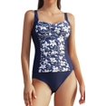 thumbnail image 1 of Tankini para Mujer Traje de Baño con Control Barriga Dos Piezas Atlético Trenzado 深蓝色 CH 深蓝色 CH Xishao ropa, 1 of 2