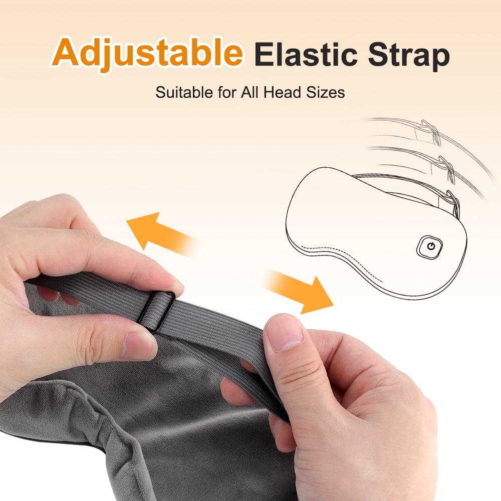 Heated Eye Mask for Dry Eyes, Cordless Rechargeable Warm Eye Compress with 3 Heat Settings, Heating Pad for Stye Eye, Washable Cover, Cordless Design for Travel & Night Use